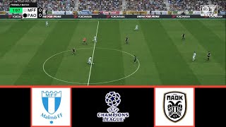 MALMO FF VS PAOK  UEFA CHAMPIONS LEAGUE 20242025  FOOTBALL LIFE 2024 [upl. by Cattier]