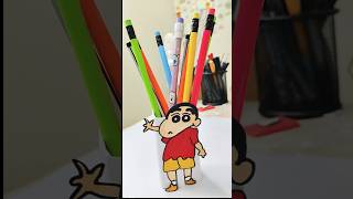 Cute shinchain Pen Holder Diy for kids  Easiest Craft ideaviralshort youtubeshortsshortsfeeddiy [upl. by Cathey]