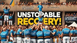 Triumphant Recovery Castellers de la Vila de Gràcia Rebuild After High Fall  Catalan Tradition [upl. by Alisen]