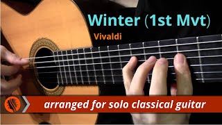 The Four Seasons Winter 1st mvt AVivaldi solo classical guitar arrangement by Emre Sabuncuoglu [upl. by Hteb]