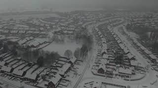 Drone footage shows snow in Wolverhampton [upl. by Onyx620]