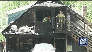 Greenfield firefighters put out fire on Deerfield St [upl. by Niamor]