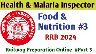 Health and Malaria Inspector Food and Nutrition RRB 2024 Health sanitary inspector Preparation [upl. by Mellen]