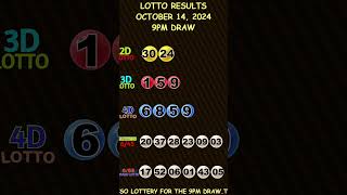 Lotto Result Today 900 pm draw October 14 2024 shorts [upl. by Llegna]