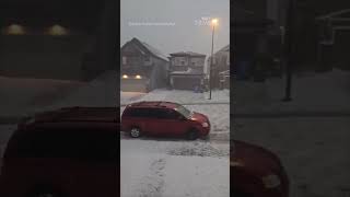 Severe storm blankets parts of Calgary in hail [upl. by Amahs]