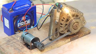 Car Alternator Generator  Car Alternator Excited  How To Generator Car Alternator By Dc Motor [upl. by Anitak]