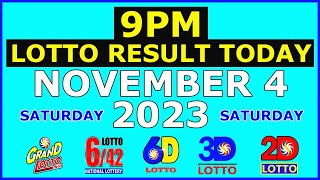 9pm Lotto Result Today November 4 2023 Saturday [upl. by Muraida]