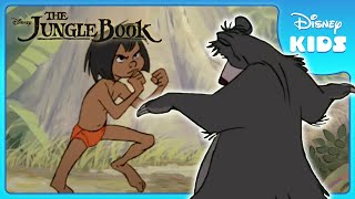 🐻 Baloo Teaches Mowgli to Fight  Jungle Book  Disney Kids [upl. by Ahseihs988]