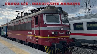 Skoda 68E BDZ 44 144 dynamic braking and full stop at Nova Zagora station [upl. by Lyrahs]