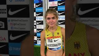 Konstanze Klosterhalfen Pre Classic 2 mile post race [upl. by Kesley]