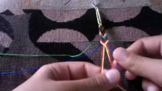 Friendship bracelet quotVquot pattern tutorial A2 [upl. by Anirok]