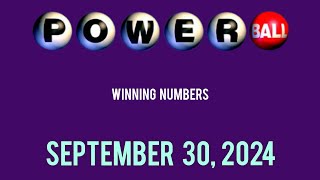 Powerball winning numbers September 30 2024 [upl. by Acire]