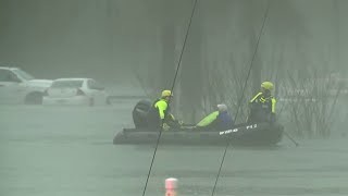 High water leads to rescues near Lake Conroe [upl. by Selden]