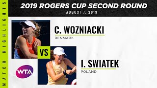 Caroline Wozniacki vs Iga Swiatek  2019 Rogers Cup Second Round  WTA Highlights [upl. by Yelwah226]