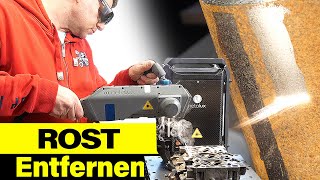 Mit LASER extremen Rost Zunder und Anlauffarben entfernen￼  netalux  hdbschweissshop [upl. by Lurie]