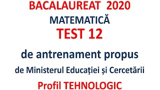 Bacalaureat 2020 Tehnologic Test 12 de antrenament propus de MEC [upl. by Onder]