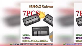 ✔️893MAX Remote Control compatible Garage Door Opener New Universal For [upl. by Aleirbag]