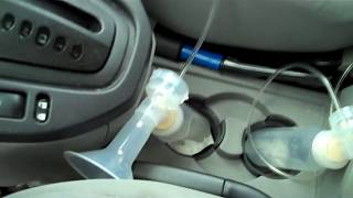 Pumping While Driving Part 2 Breastfeeding Tutorial [upl. by Erdnaed]