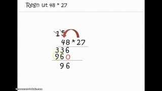 Tosifret tall multiplisert med tosifret tall [upl. by Crystal]