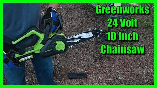 Greenworks 24v 10in Chainsaw Overheating At End Of Hands On Test [upl. by Herzog525]