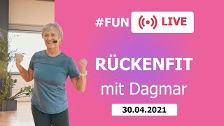 RÜCKENFIT mit Dagmar – LIVE aus dem FunSportZentrum Kornwestheim  30042021 [upl. by Amadis]