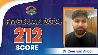 FMGE Jan 24 Score 212 Dr Zeeshan Akbar Share his Success Story [upl. by Anilram]