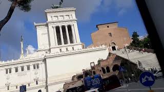 A bit of Altare della Patria Church of St Mary amp the Capitoline Hill Video shot on the bus [upl. by Eleynad]