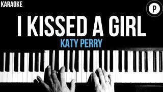 Katy Perry  I Kissed A Girl Karaoke SLOWER Acoustic Piano Instrumental Cover Lyrics [upl. by Zora236]