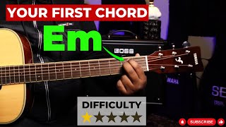 Learn to Play quotE Minorquot Chord  Your First Chord on The Guitar  Easy Chord Lesson [upl. by Melisent463]