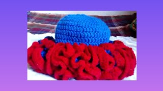 Ruffle bucket hatcrochet tutorial [upl. by Yelreveb643]