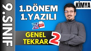 9sınıf Kimya 1Dönem 1Yazılıya Hazırlık  GENEL TEKRAR 2  2024  2025  📂Ücretsiz PDF [upl. by Kerril]