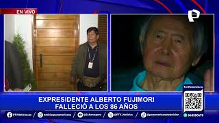 Alberto Fujimori simpatizantes llegan a exteriores de vivienda donde falleció el expresidente 22 [upl. by Novi637]