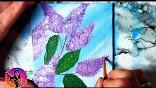 HOW TO PAINT Lilac flower 🌸 EASY beginner MINI ART [upl. by Rubenstein630]