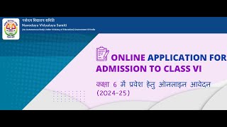 Navodaya Vidyalaya Samiti NVS Class VI Admission 2025 Apply Online Form [upl. by Eimmit]