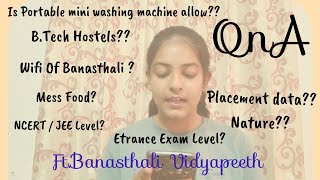 QnA Video Regarding Banasthali Vidyapeeth ✅ banasthalividyapith collegelife engineering [upl. by Oshinski51]