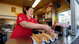 ICELANDS WORLD FAMOUS HOT DOG STAND BÆJARINS BEZTU PYLSUR IN REYKJAVIK 4K [upl. by Venice349]