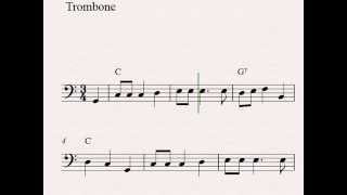 O Christmas Tree O Tannenbaum  Free easy Christmas trombone sheet music [upl. by Nitneuq449]