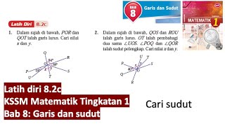 KSSM Matematik Tingkatan 1 Bab 8 latih diri 82c garis dan sudut buku teks tingkatan 1 pt3 [upl. by Carine]