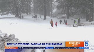 Parking roadside to play in Big Bear snow no longer OK [upl. by Ketty399]