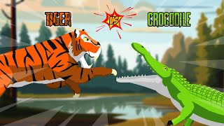 Tiger vs Crocodile  Apex Predator Tournament S1  Animal Animation [upl. by Anitsirk]