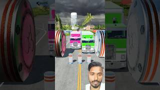 Cargo Trucks vs Bollard and cement truck Crashautomobile bussid ets2 crash games car [upl. by Tyre]