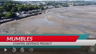 Mumbles coastal defence project  DRONE Film  Mumbles Swansea Gower [upl. by Anauqes]