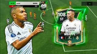 Kylian Mbappe 108 Rated Gameplay amp Review The Best ST In FC mobile 25 [upl. by Anaerda311]