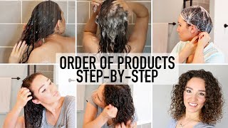 How to Apply Curly Hair Products in the Right Order  Step by Step Routine [upl. by Hulbert7]