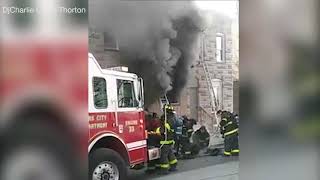 6 firefighters pulled from Baltimore house fire [upl. by Trip]