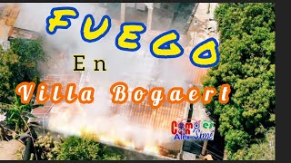 Casa Incendiada en Villa Bogaert noticias barrio fire bomberos [upl. by Aleit]