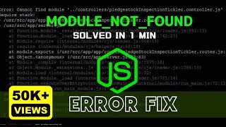 Fix Node Error  nodeinternalmodulescjsloader1078throw err Error Cannot find module [upl. by Lew]