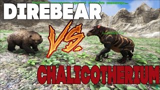 Битва в АРК Свирепый медведь против Халекотерий Direbear vs Chalicotherium [upl. by Lyckman]