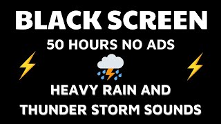 Heavy rain and thunderstorms with black screen│Create a feeling of comfort Sleep wellRelief stress [upl. by Northway]