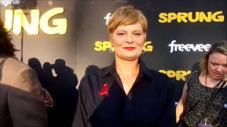 TINA GREY FROM RED CARPET DRIVE INTERVIEWS MARTHA PLIMPTON AT SPRUNG PREMIERE [upl. by Kimmy]